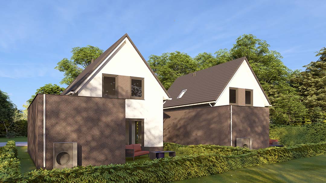Diet Kramerstraat Apeldoorn achterkant twee vrijstaande woningen