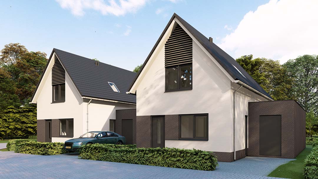 Diet Kramerstraat Apeldoorn voorkant twee vrijstaande woningen