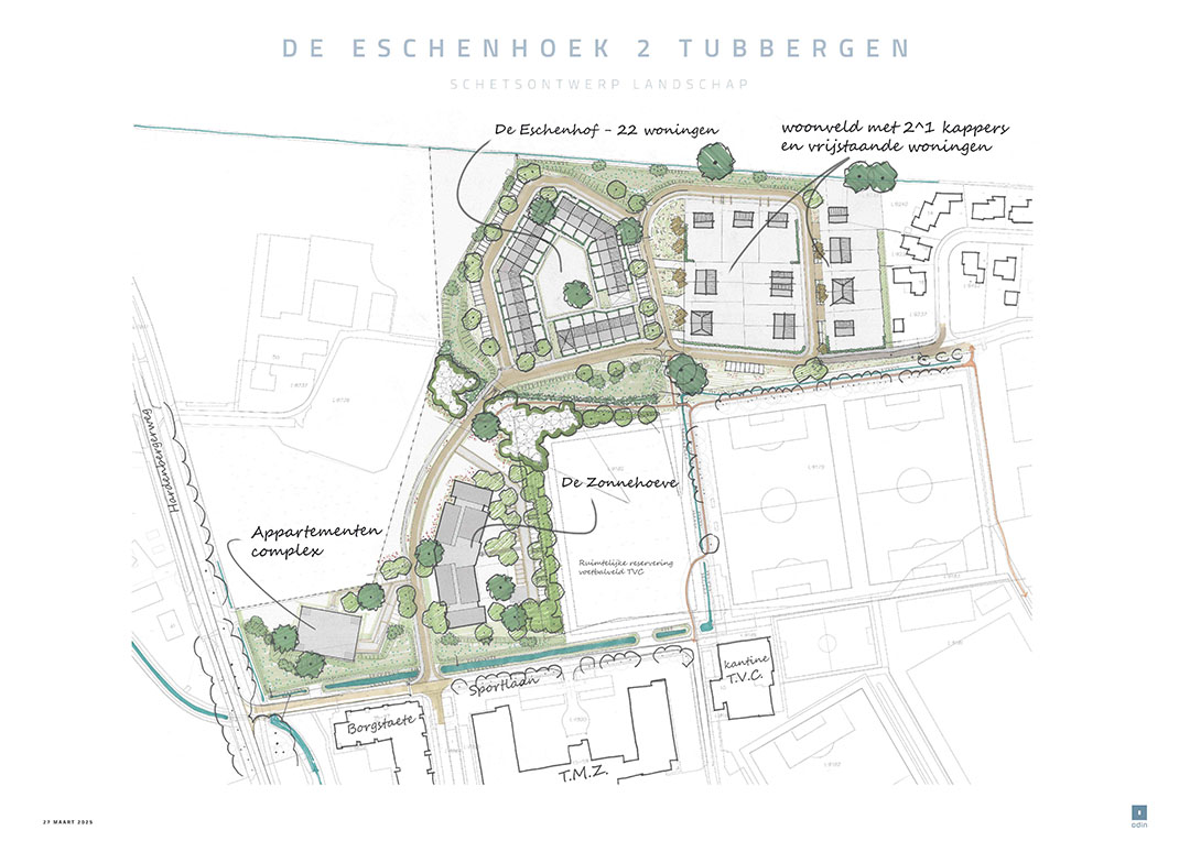 Woonwijk De Eschenhoek Tubbergen plannen tekening